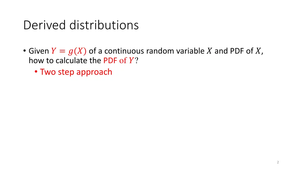 derived distributions