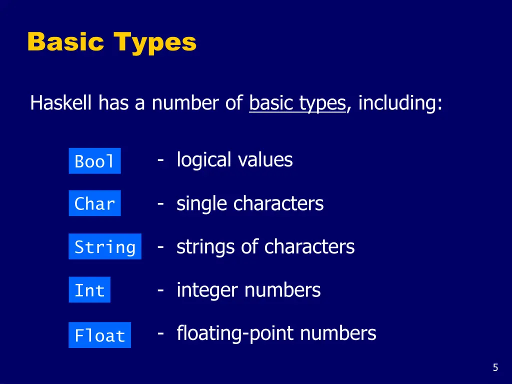 basic types