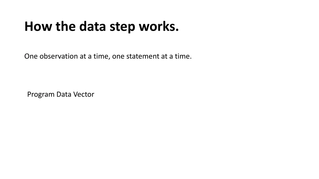 how the data step works