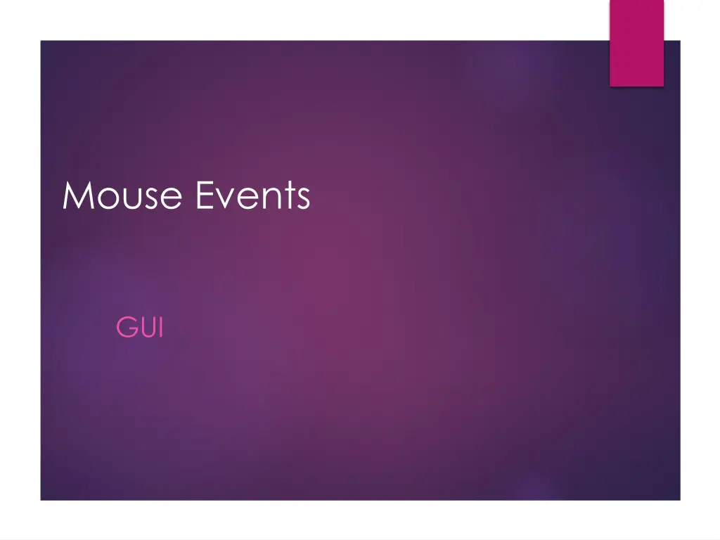 mouse events