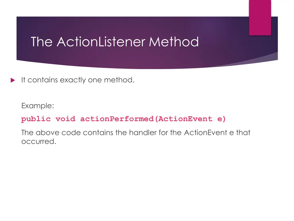 the actionlistener method
