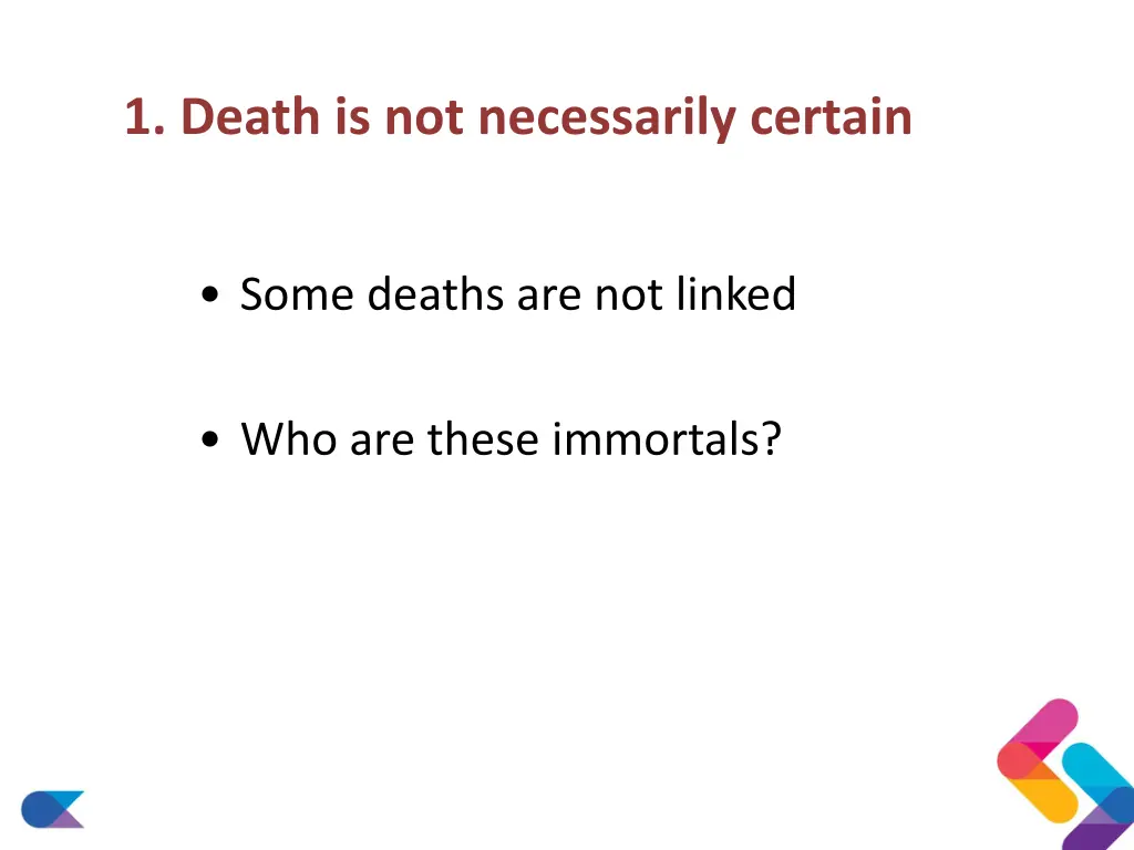 1 death is not necessarily certain 1