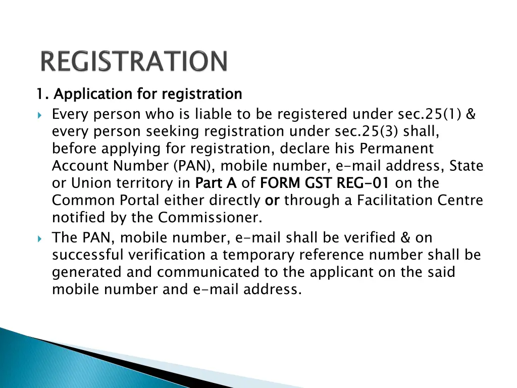 1 application for registration every person
