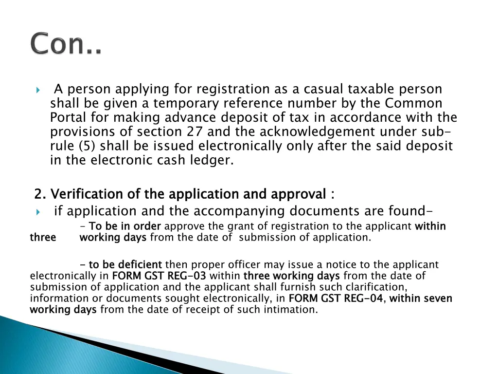 a person applying for registration as a casual