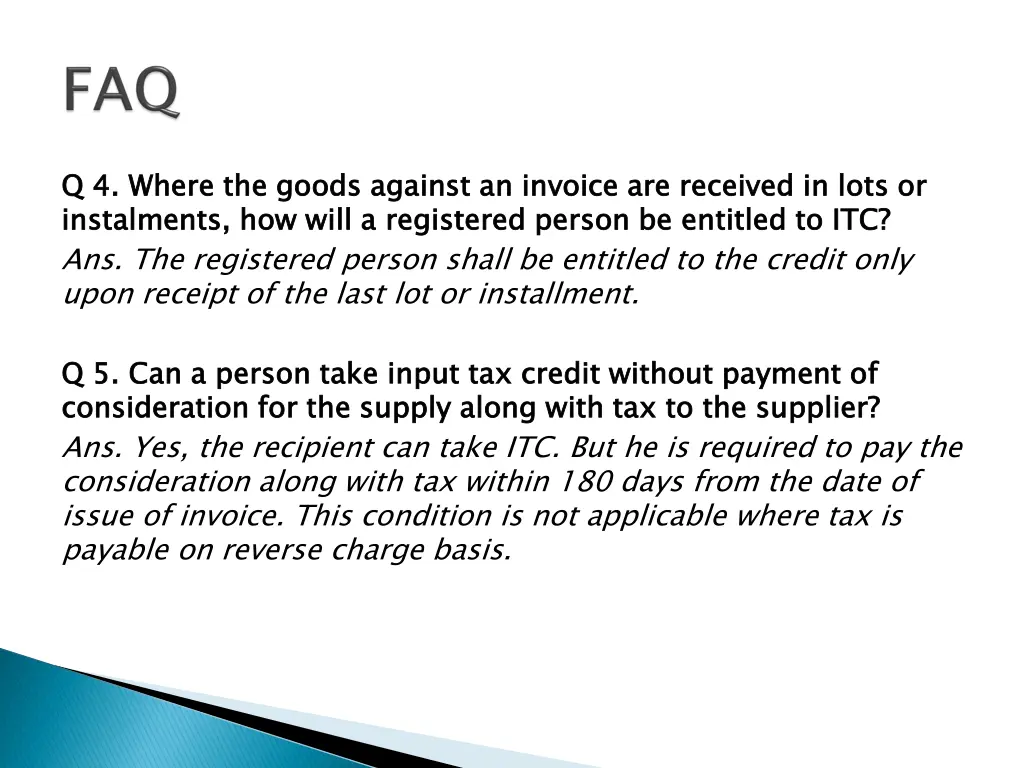 q 4 instalments how will a registered person
