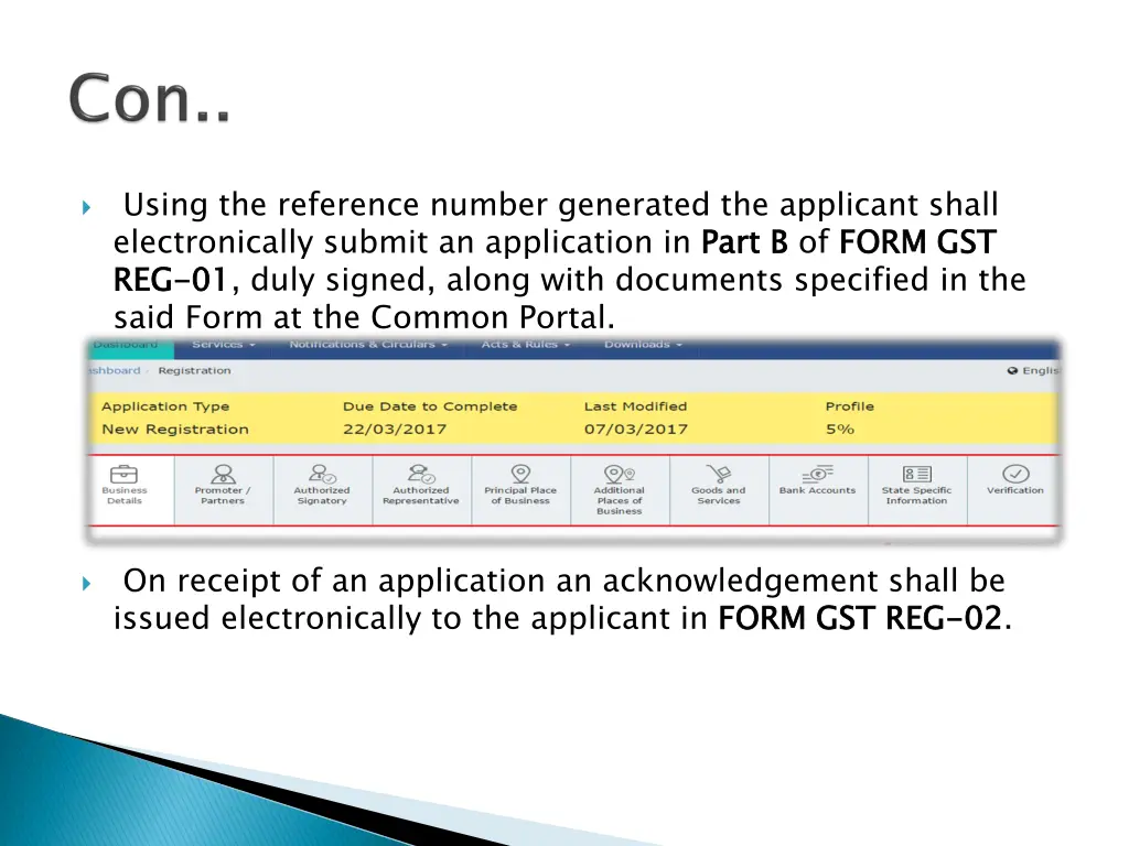 using the reference number generated