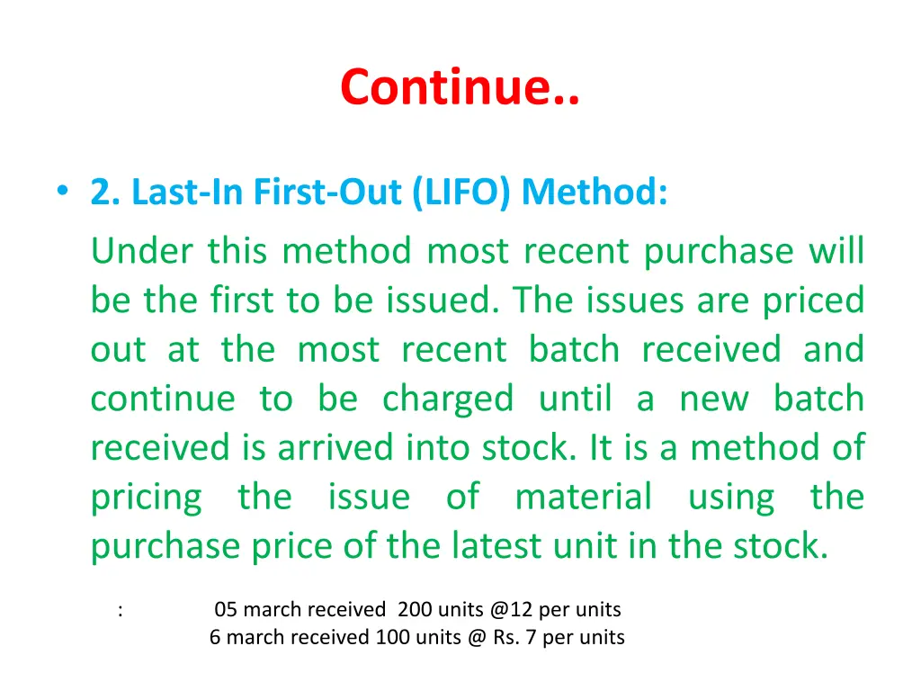 continue 1