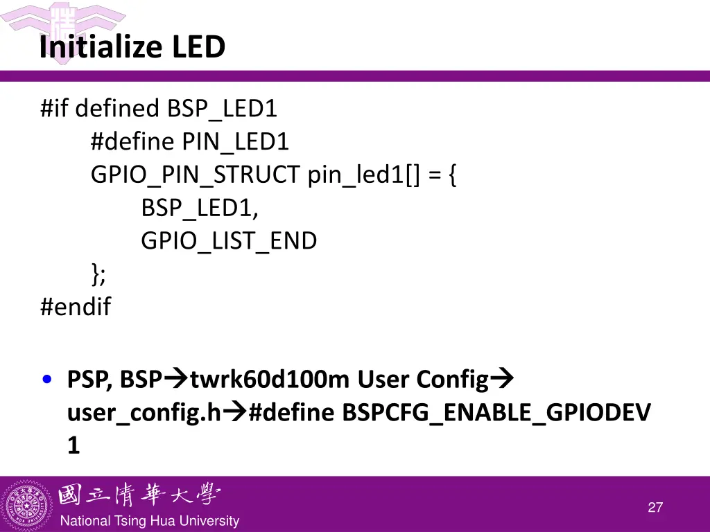 initialize led