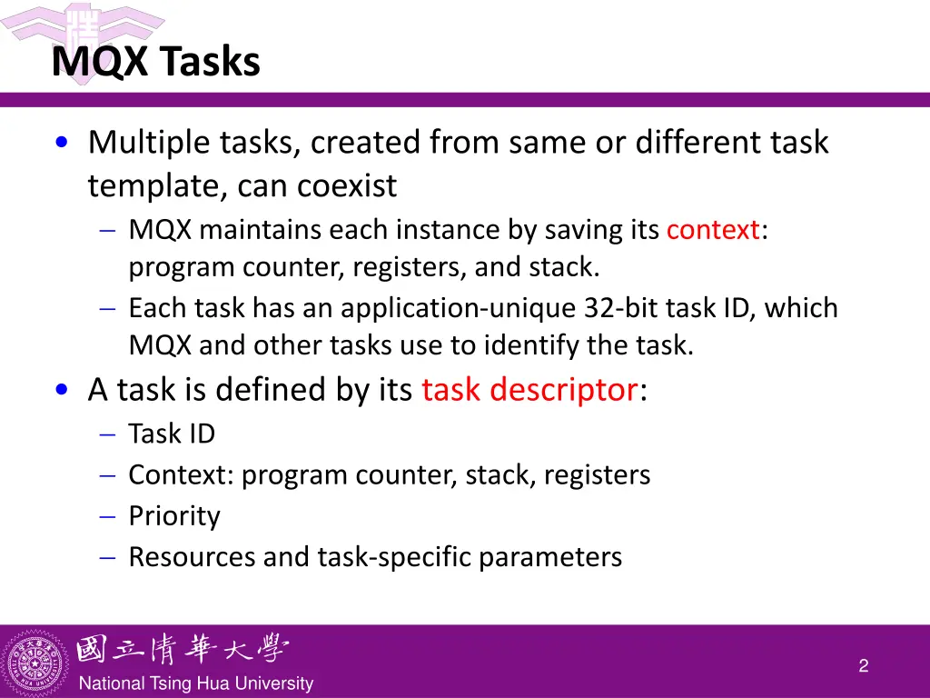 mqx tasks