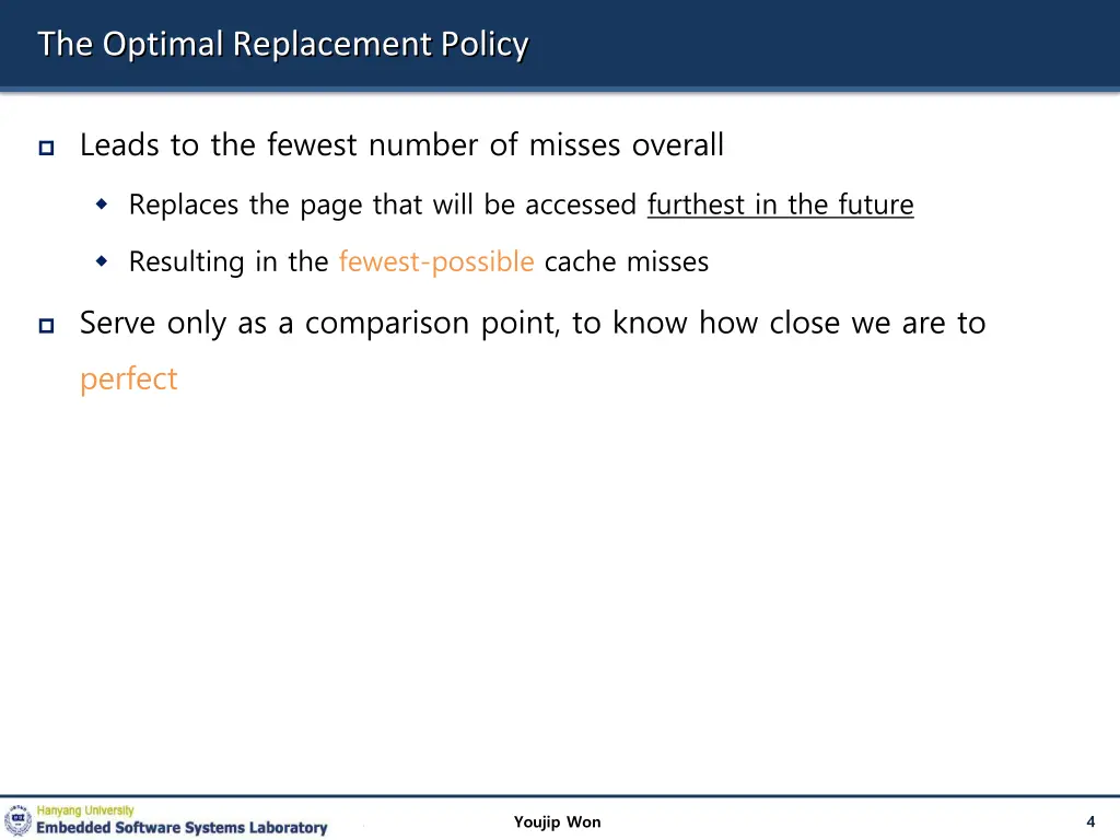 the optimal replacement policy