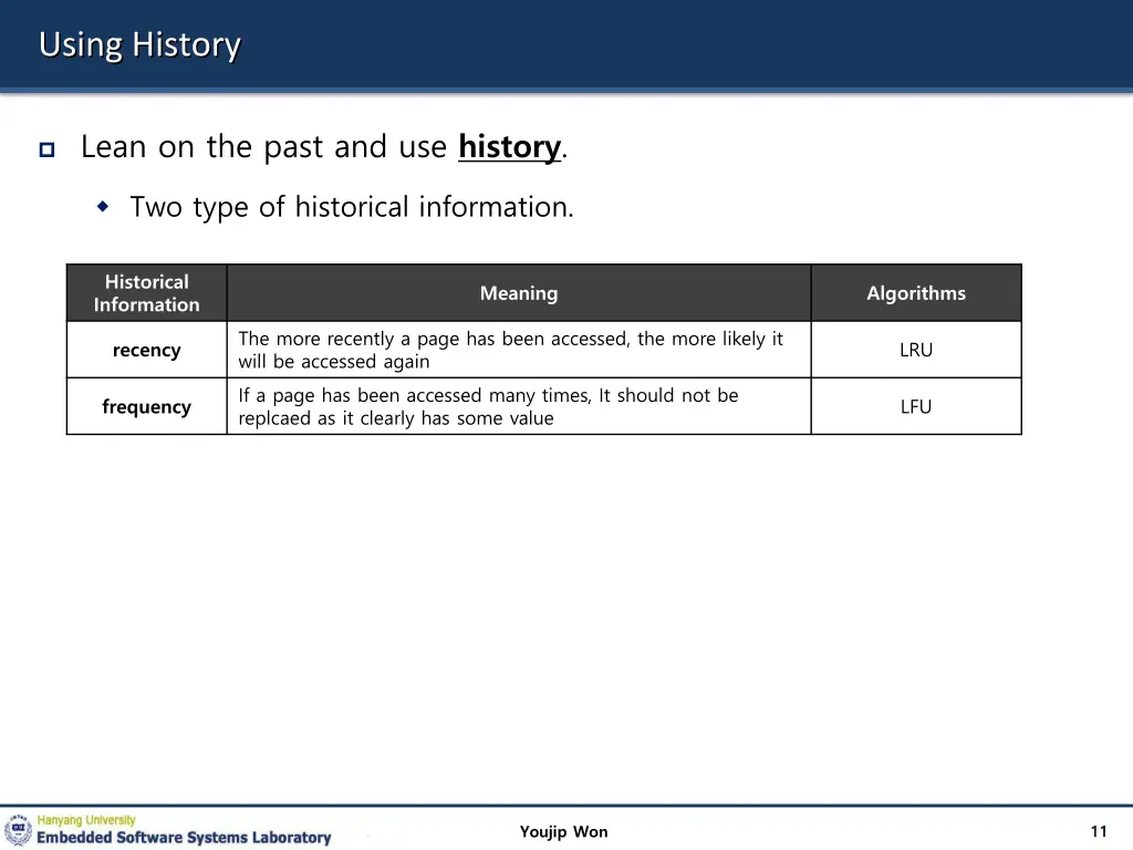 using history
