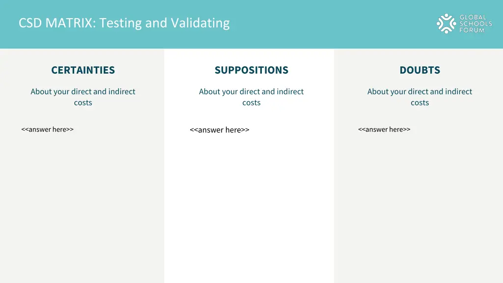 csd matrix testing and validating