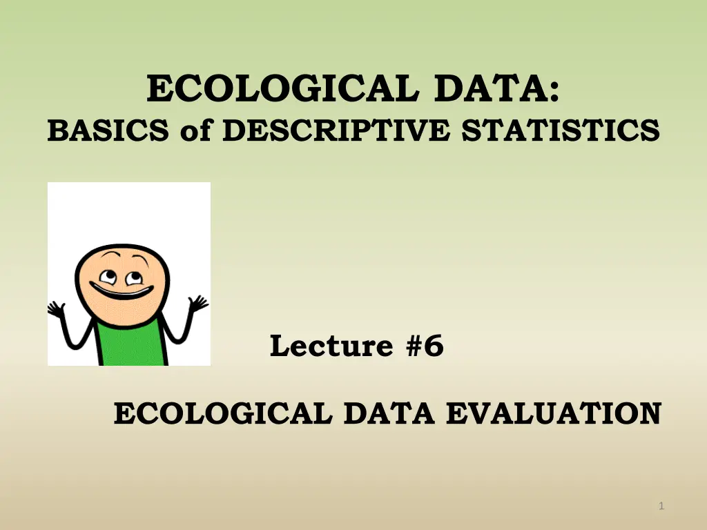 ecological data basics of descriptive statistics