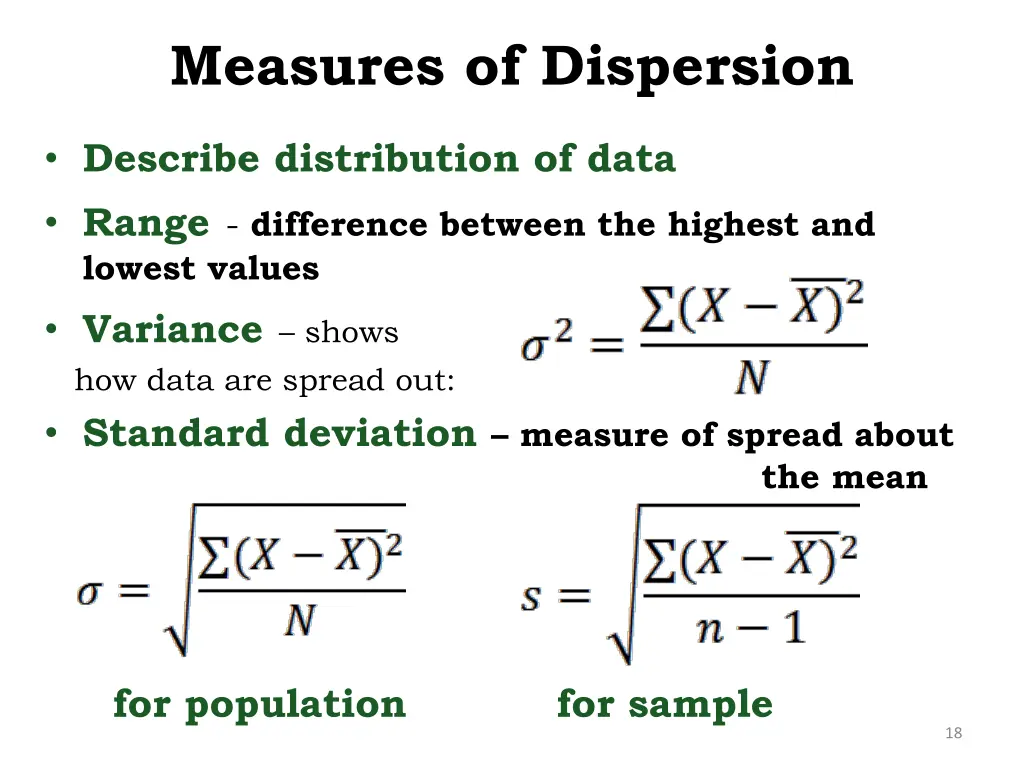 measures of dispersion