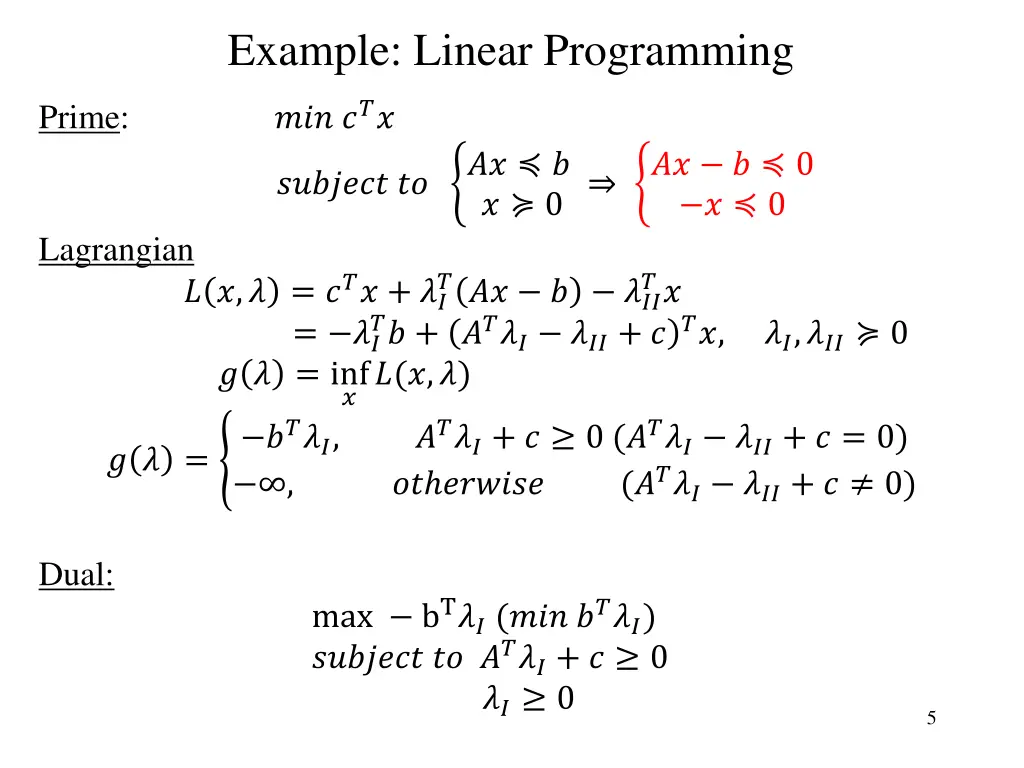 example linear programming