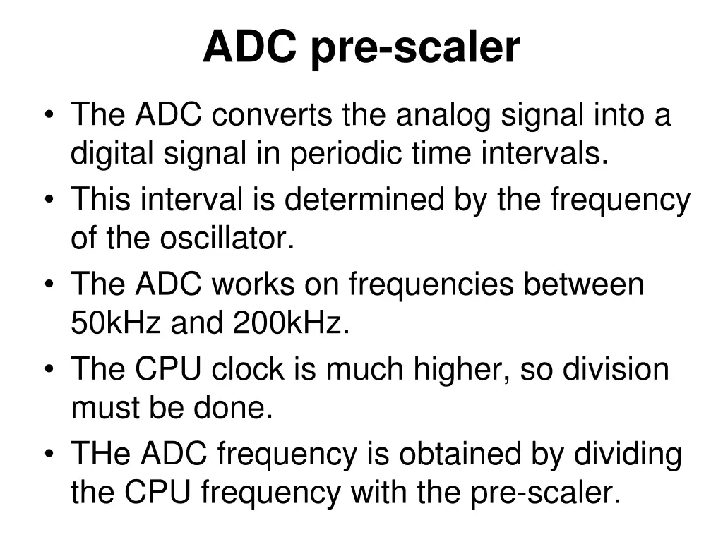 adc pre scaler