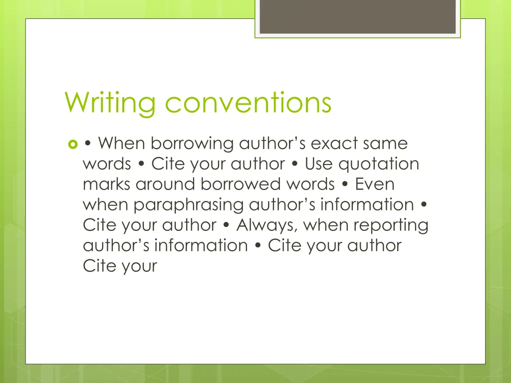writing conventions