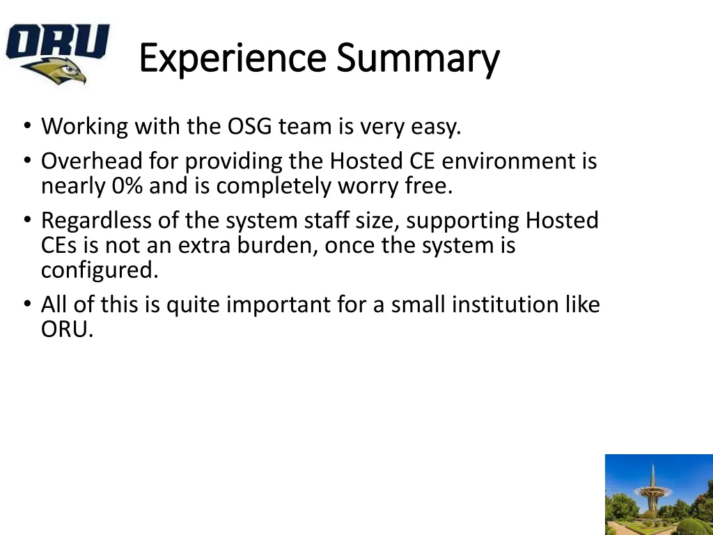experience summary experience summary