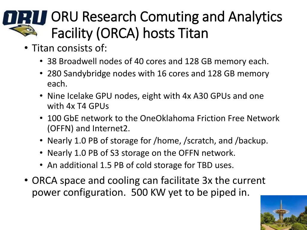oru research oru research comuting facility orca