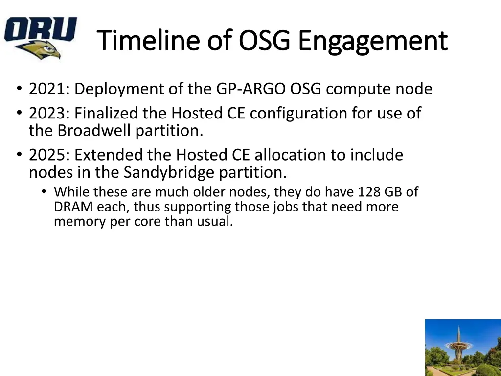 timeline of osg engagement timeline
