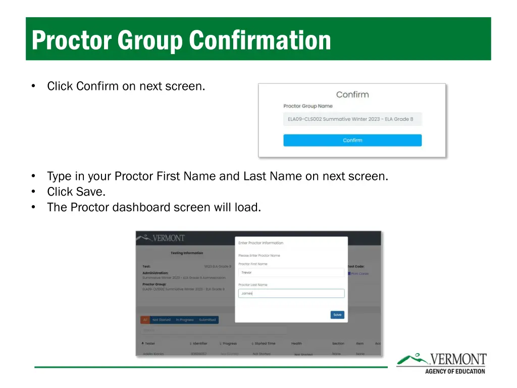 proctor group confirmation