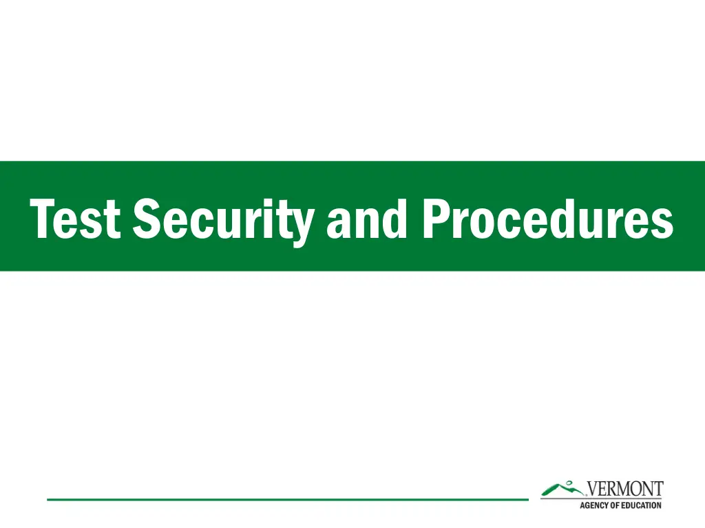 test security and procedures