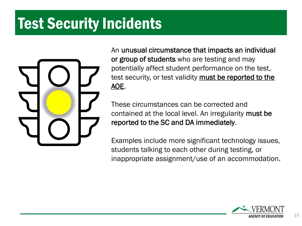 test security incidents 2