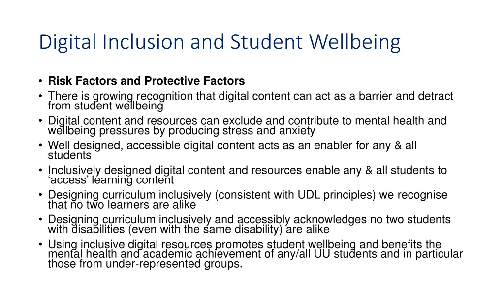 digital inclusion and student wellbeing