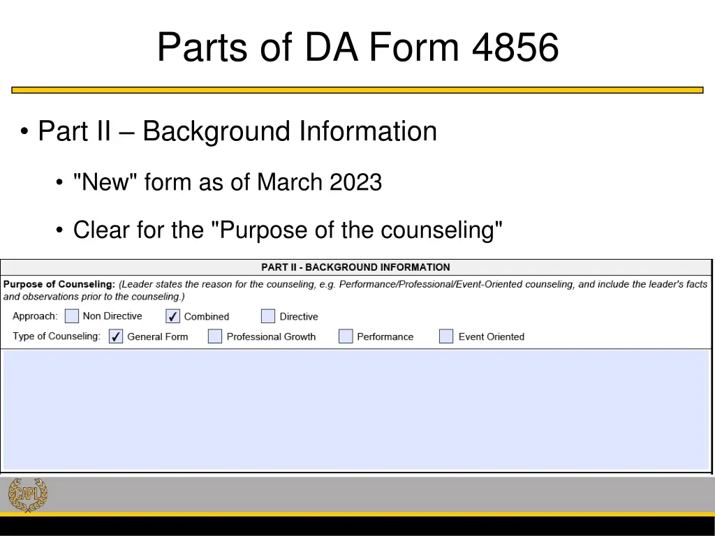 parts of da form 4856 2