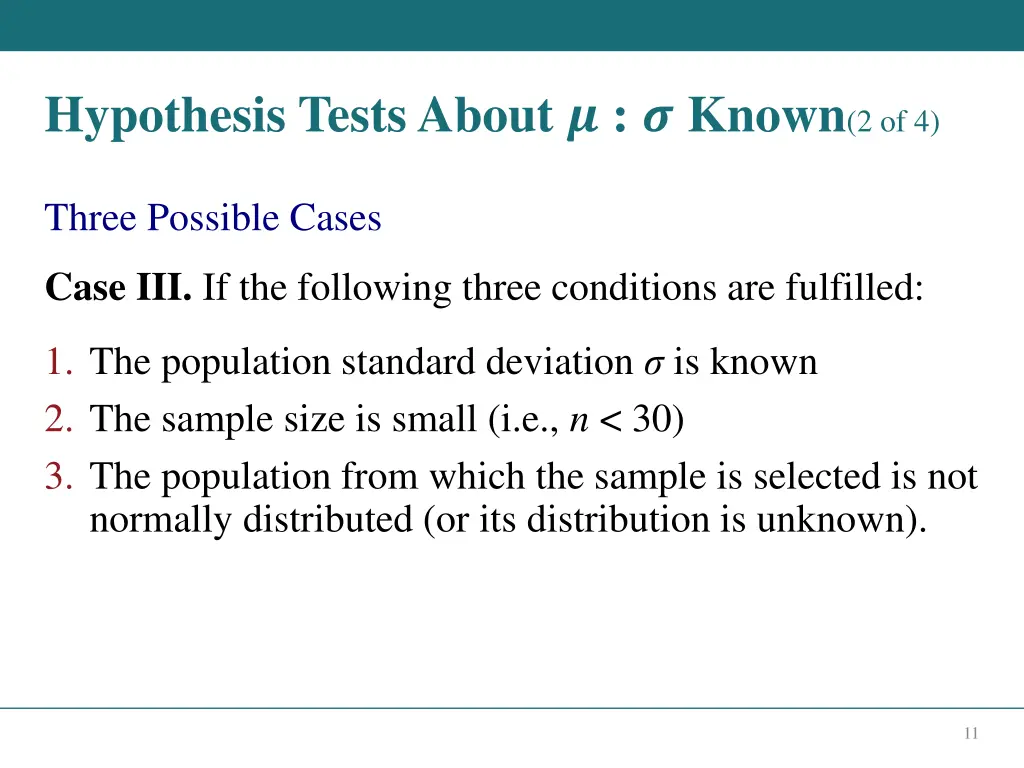 hypothesis tests about known 2 of 4