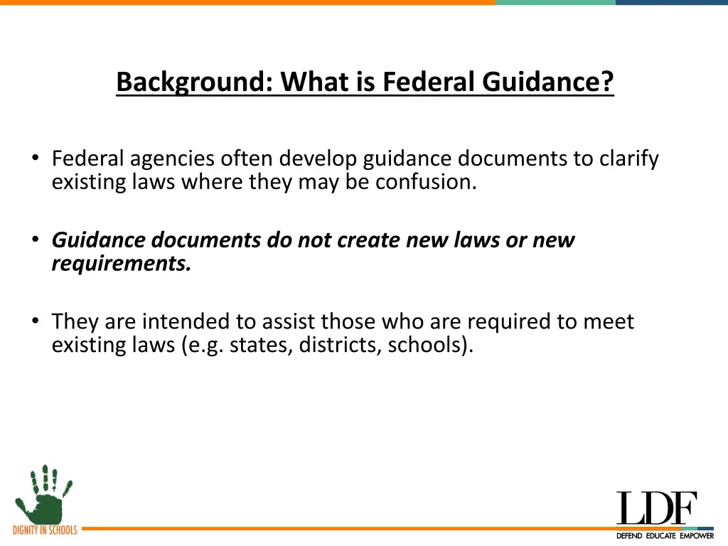 background what is federal guidance