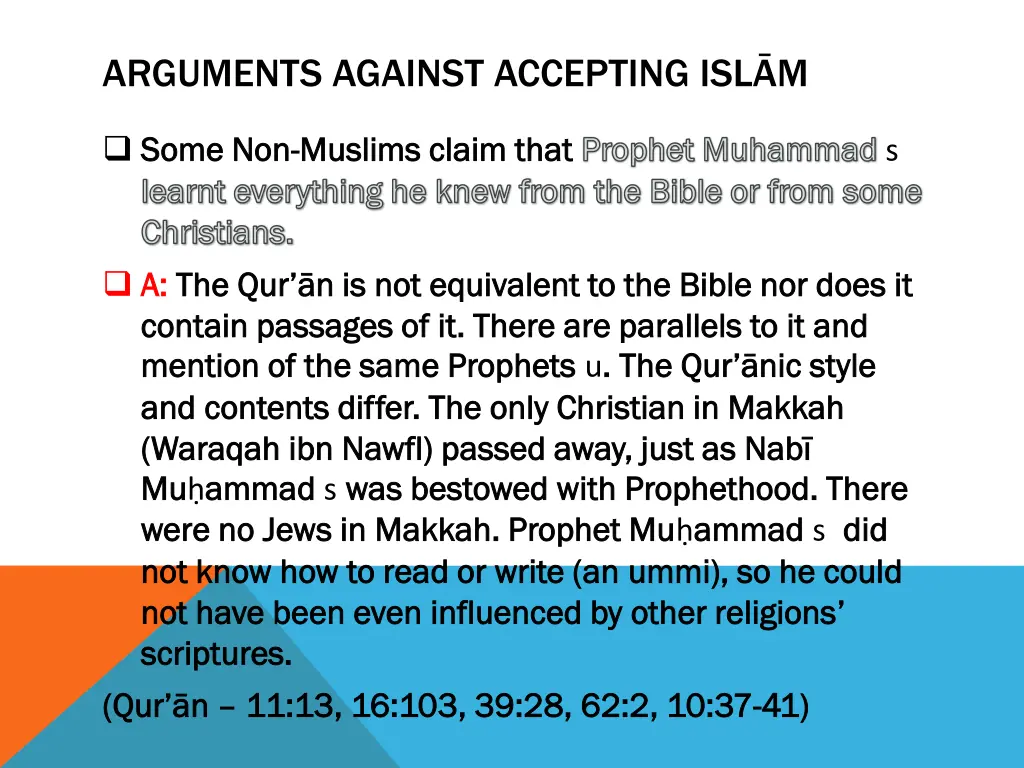 arguments against accepting isl m 4