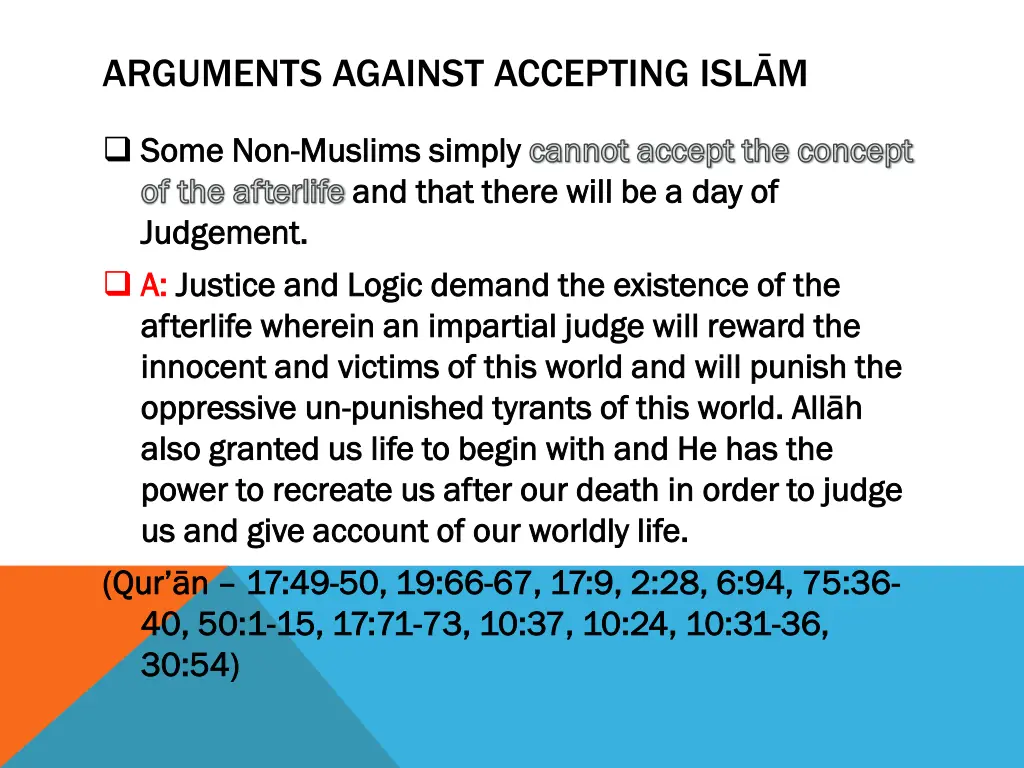 arguments against accepting isl m 7