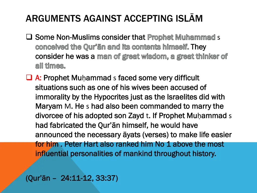 arguments against accepting isl m 9