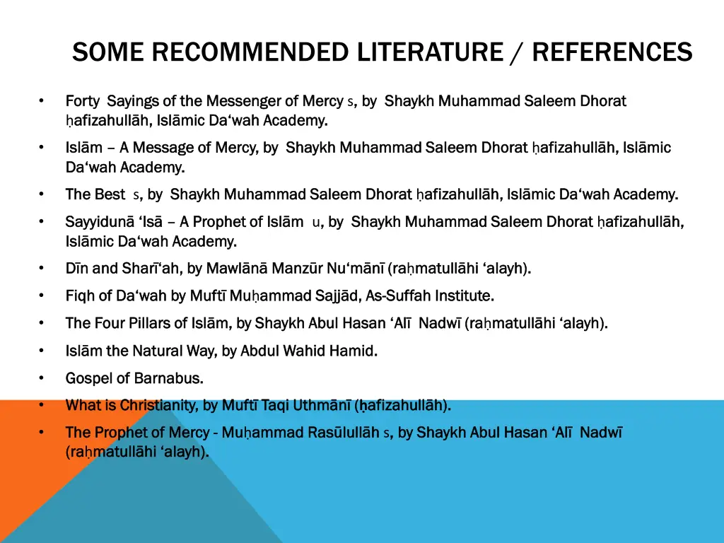 some recommended literature references