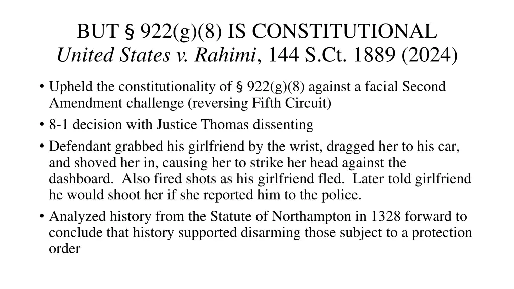 but 922 g 8 is constitutional united states