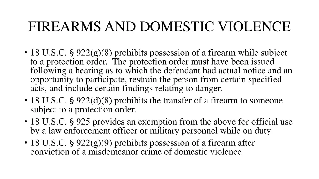 firearms and domestic violence