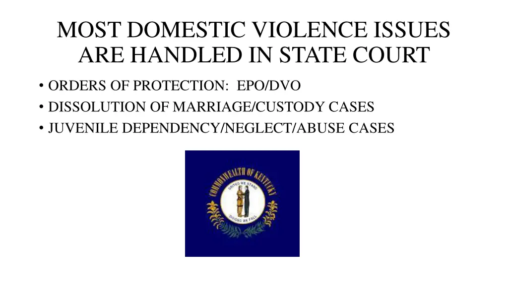 most domestic violence issues are handled
