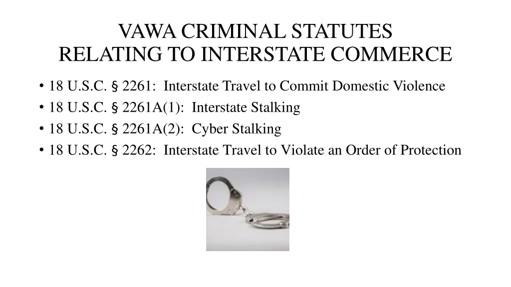 vawa criminal statutes relating to interstate