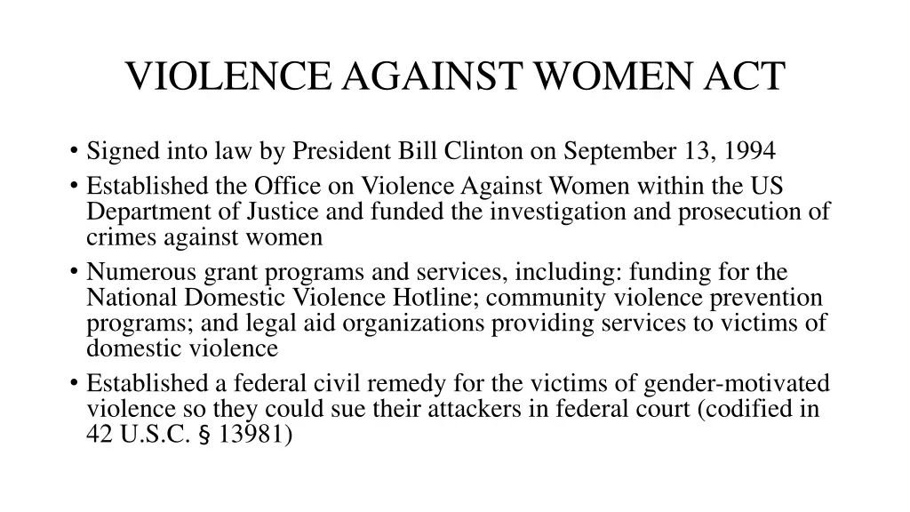 violence against women act
