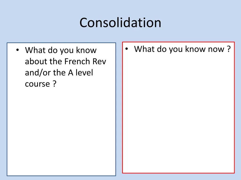 consolidation