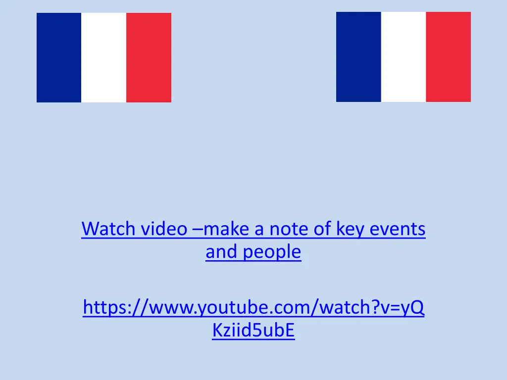 watch video make a note of key events and people