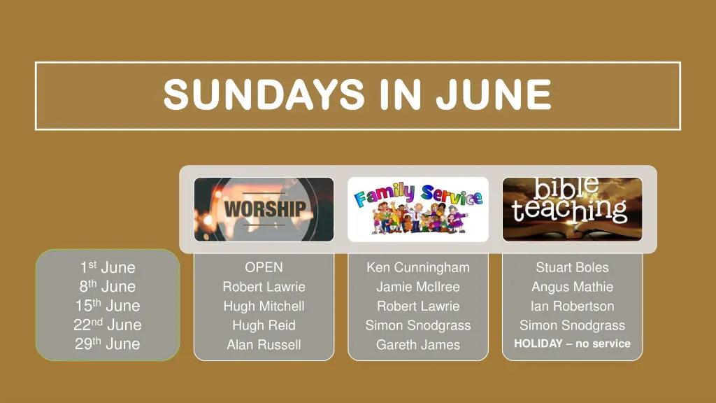 sundays in sundays in june