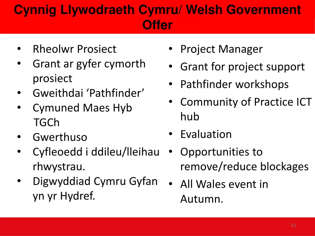 cynnig llywodraeth cymru welsh government offer