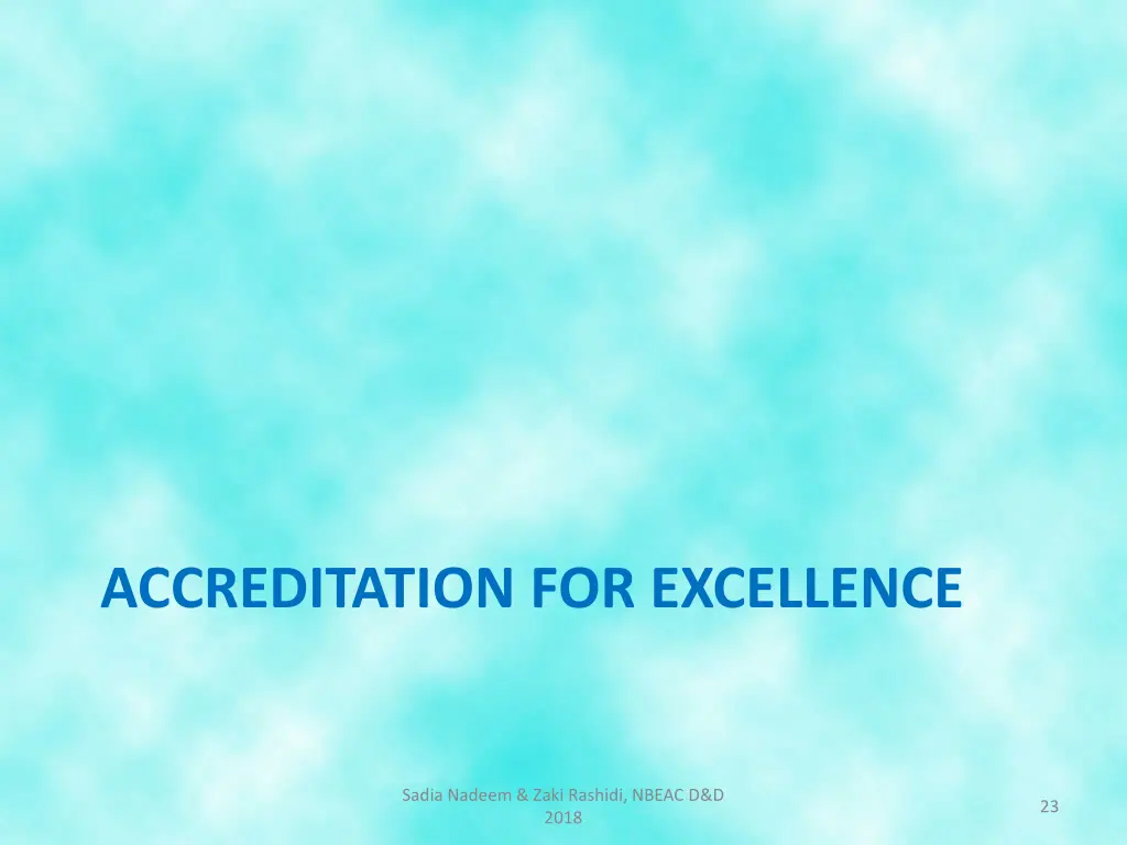 accreditation for excellence