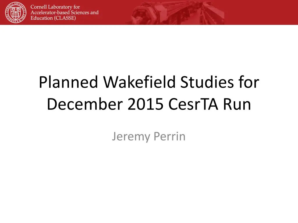 planned wakefield studies for december 2015