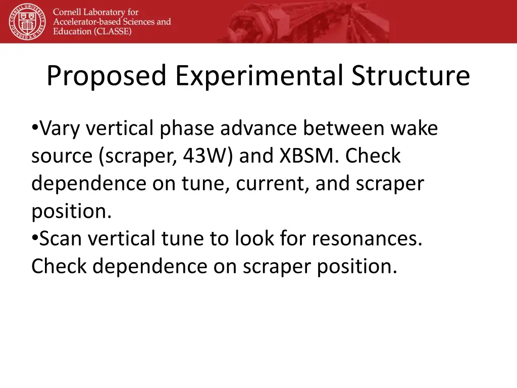 proposed experimental structure