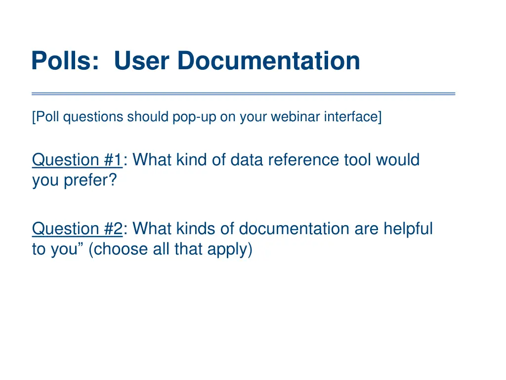 polls user documentation