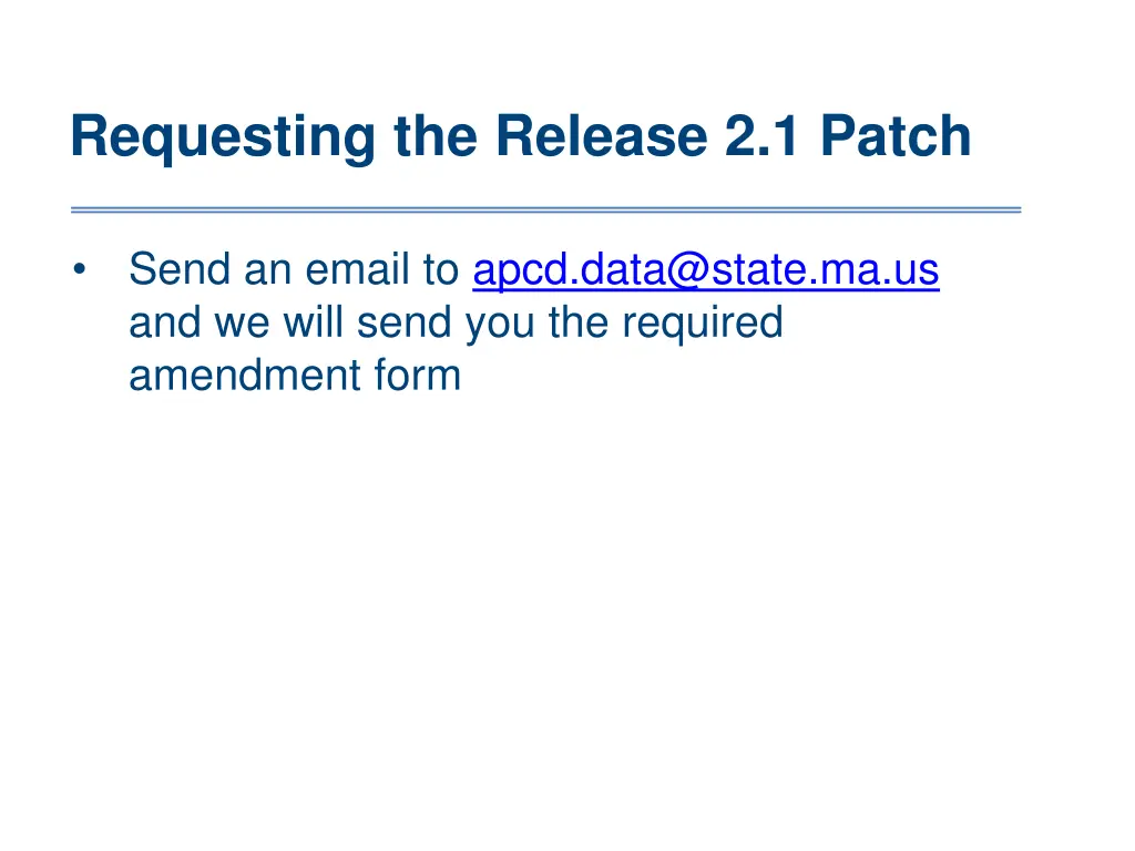 requesting the release 2 1 patch