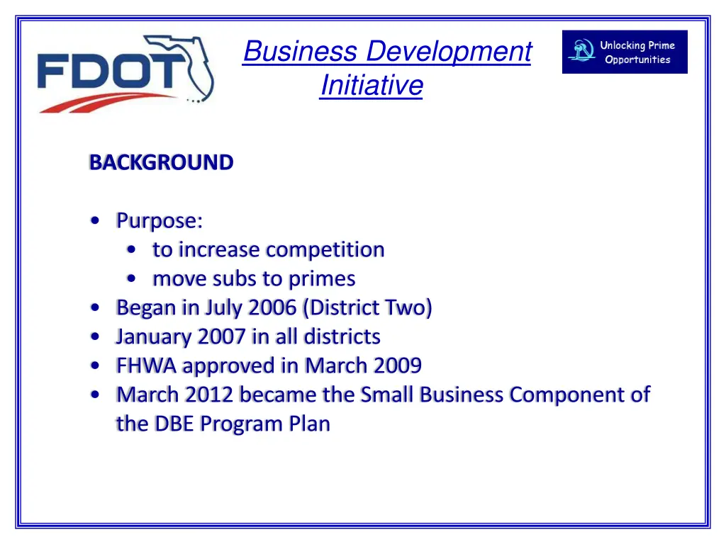 business development initiative 1